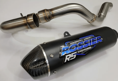 ROSSIER R5 EXHAUST FOR YFZ 450/YFZ 450R (CARBON ENDCAP)